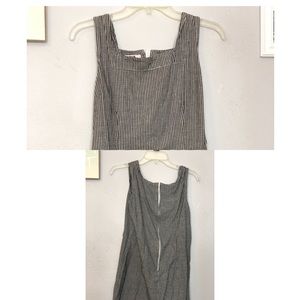 Black and white short dress.